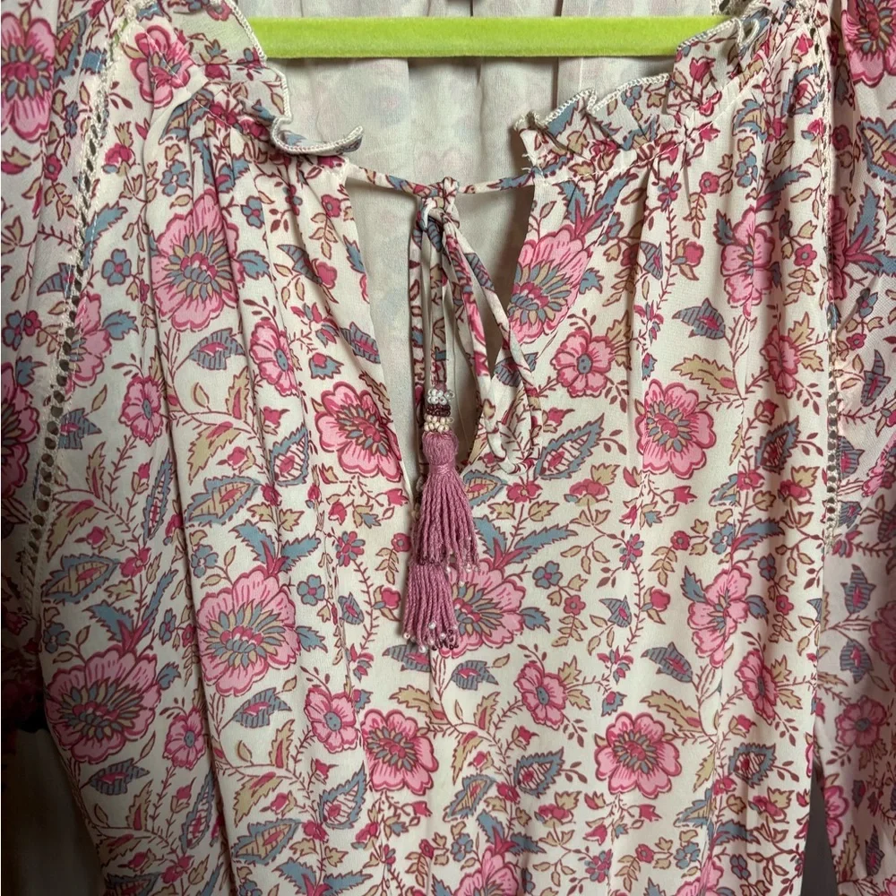 Anthropologie Love the Label Love Sam Tippy Floral Dress Festival Boho Flirty - Picture 7 of 10